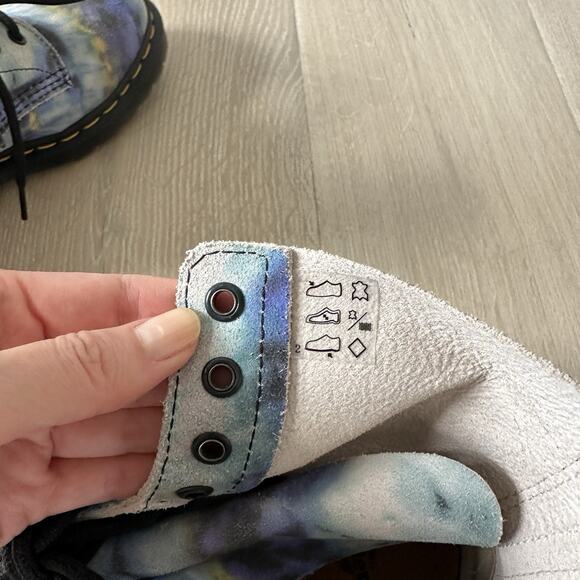 Dr Martens Pascal Tie Dye Blue Leather Boots Colorful Comfy 27242 - Picture 8 of 10